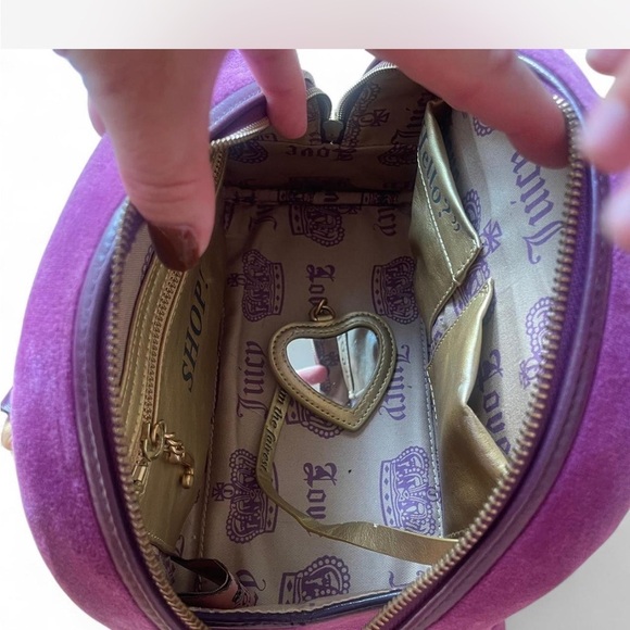 Purple Velour |Juicy Couture| Vintage Bowler Shoulder Bag - Picture 4 of 7